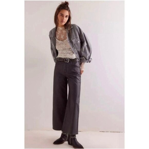 We The Free Misha Faux Leather Pant 24 Streetwear Boho Western - Picture 1 of 7